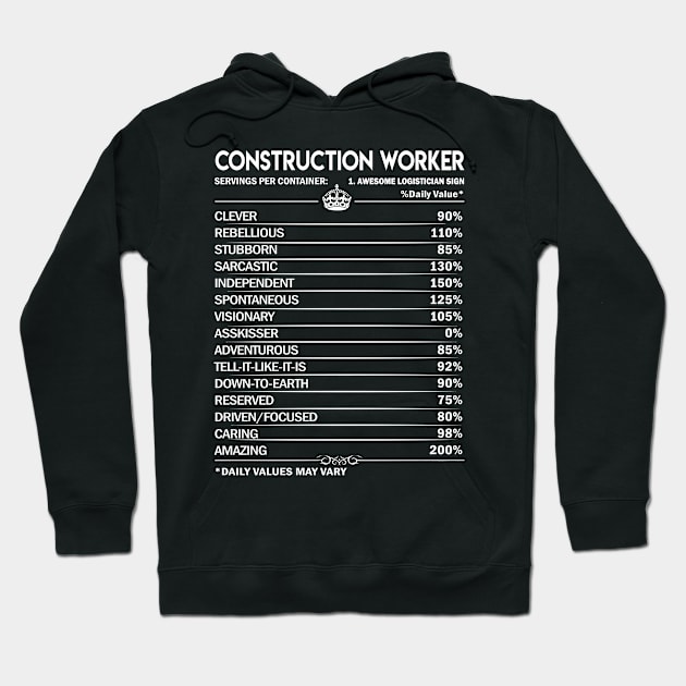 Construction Worker T Shirt - Construction Worker Factors Daily Gift Item Tee Hoodie by Jolly358